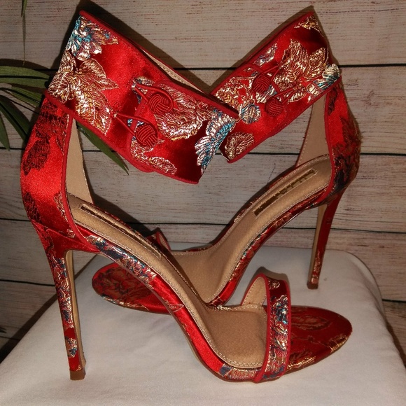 Liliana Shoes - 🎯Red Floral Stiletto Heels